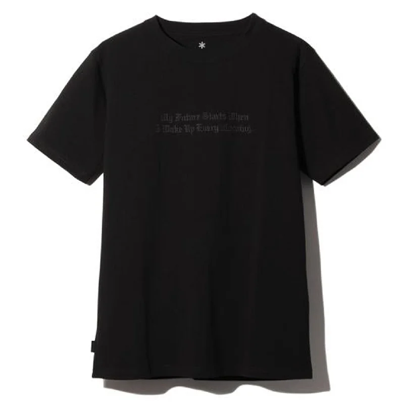 Men's tie - dye t - shirts with a bohemian styleSnow Peak Typographical T-Shirt 3 Black