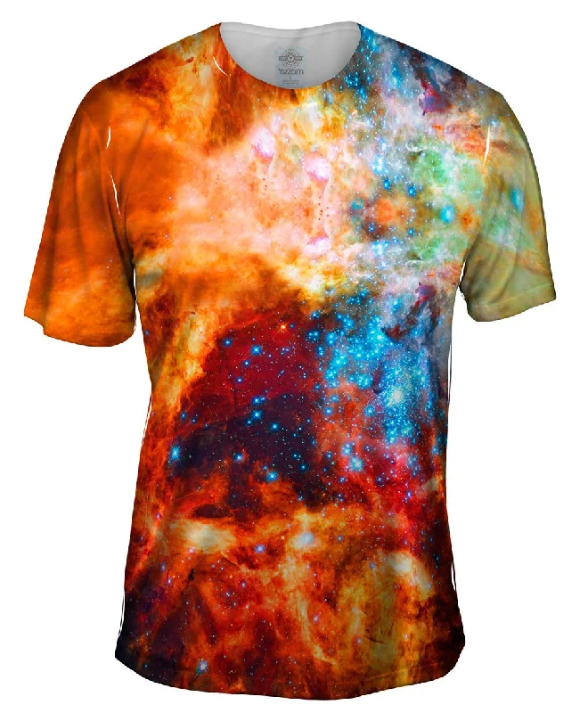 Men's ribbed t - shirts with a textured finish for added styleSpace Star Shine R136 Hst