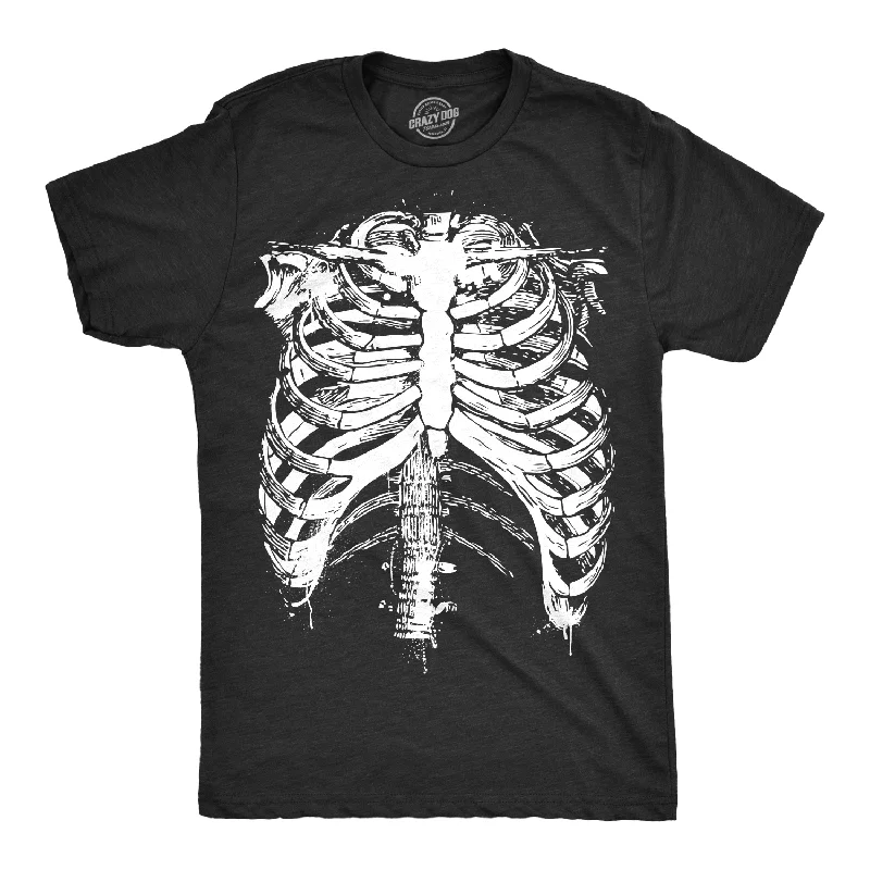 Men's thermal t - shirts with a high - neck design for cold weatherSplattered Rib Cage Men's T Shirt