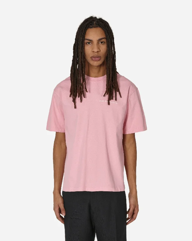Men's ribbed t - shirts with a textured finish for added styleEmbroidered Logo T-Shirt Pink