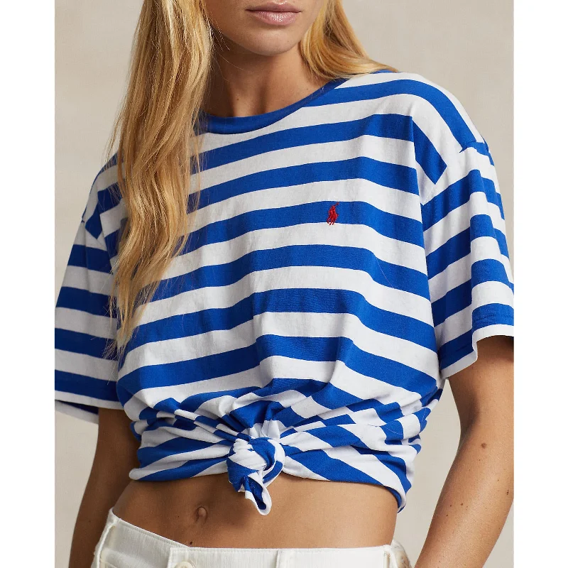 Men's long - sleeve henley t - shirts with button - down placketsPolo Ralph Lauren - Striped T-Shirt - Sapphire Star/White