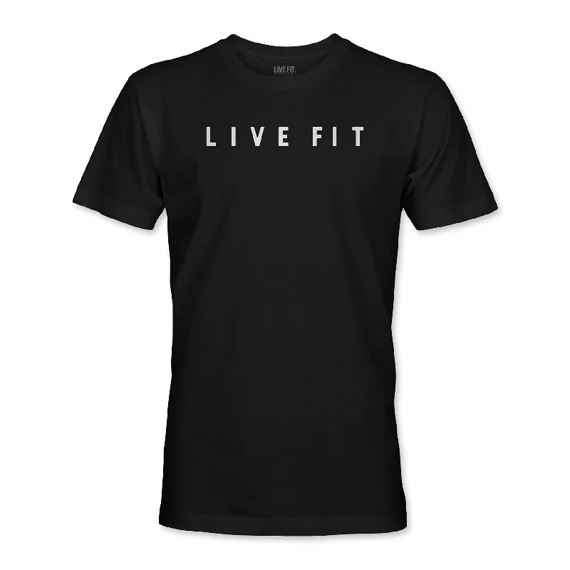 Men's long - sleeve henley t - shirts with button - down placketsImpact Tees- Black/White