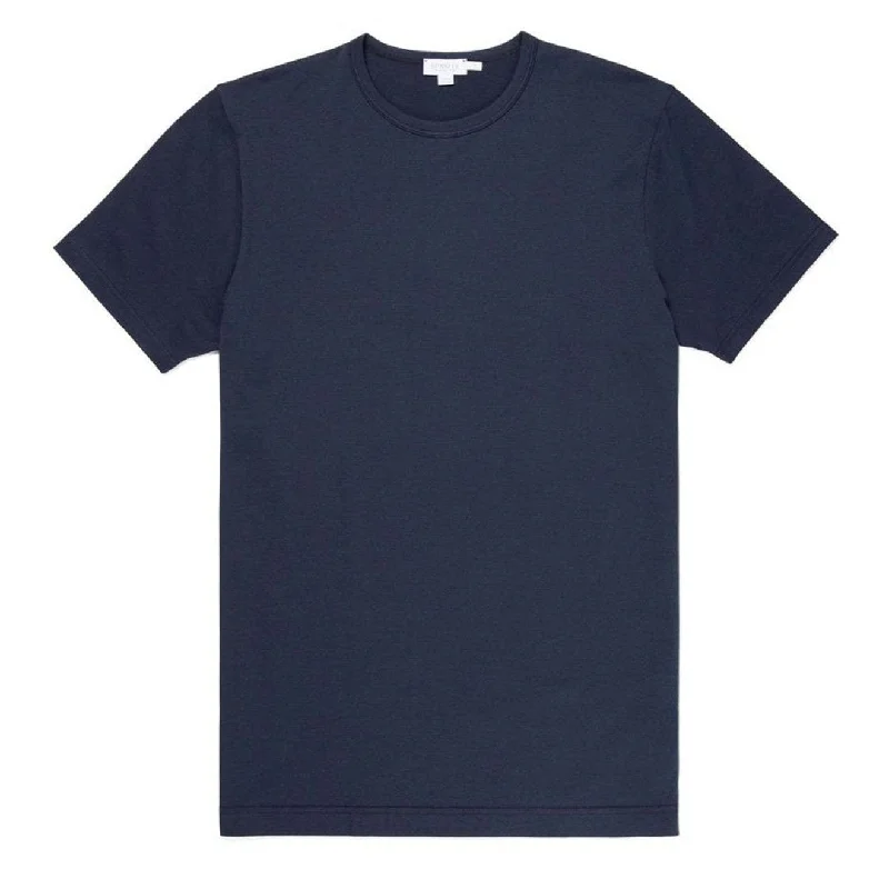 Men's lightweight performance t - shirts for running marathonsSunspel Classic Crew T-Shirt Navy