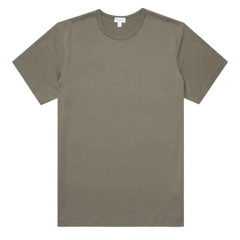 Men's printed Hawaiian t - shirts for tropical vacationsSunspel Classic T-shirt Khaki