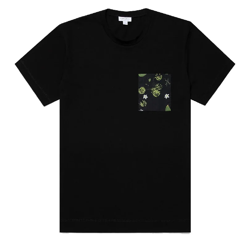 Men's smart - casual checkered t - shirts for semi - formal occasionsSunspel Go Print T-Shirt Hedgerow Print