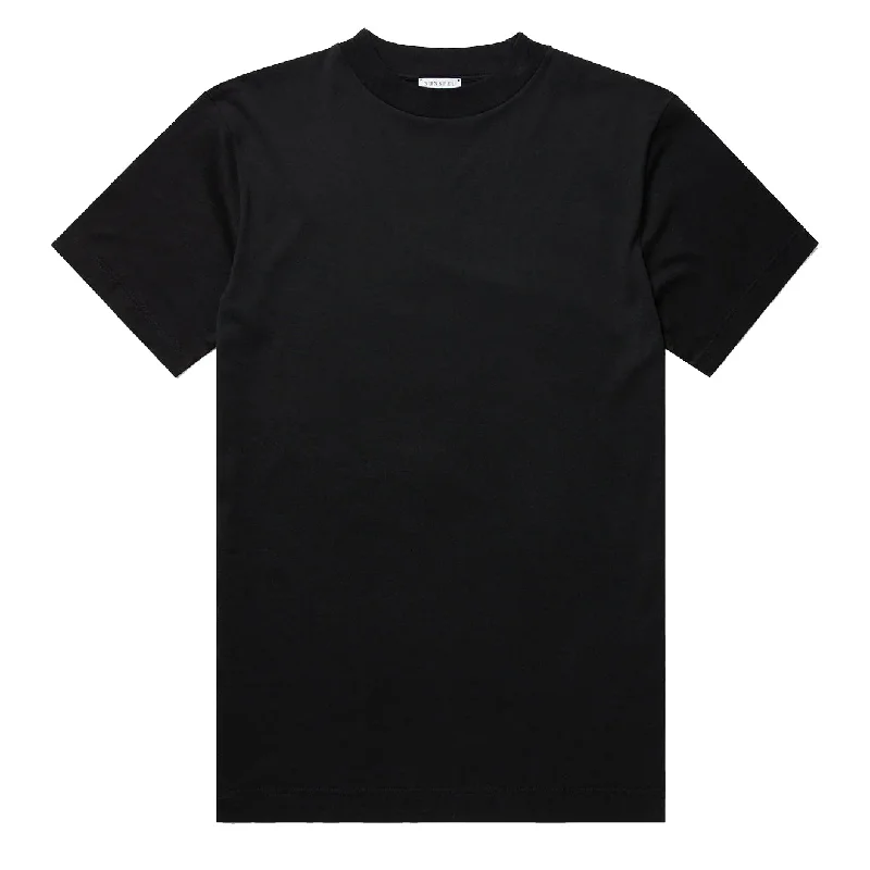 Men's moisture - wicking athletic t - shirts for intense workoutsSunspel Mock Neck T-Shirt Black