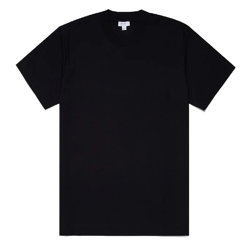 Men's distressed denim - look t - shirts with a rugged appealSunspel Relaxed Fit Heavyweight T-Shirt Black
