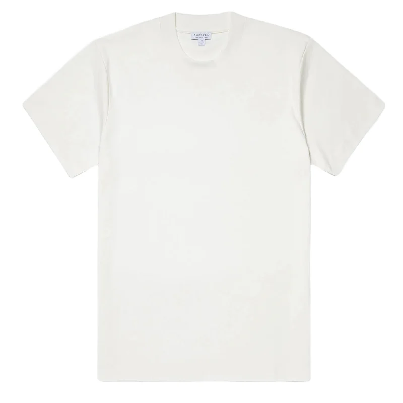 Men's thermal t - shirts with a high - neck design for cold weatherSunspel Relaxed Fit Heavyweight T-Shirt Ecru