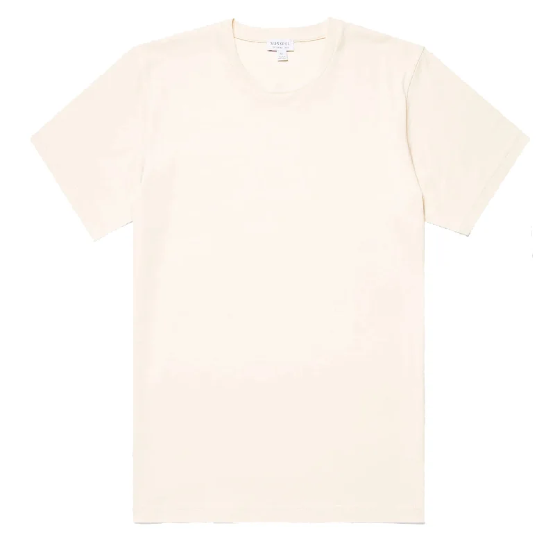 Men's UV - protection t - shirts for outdoor activities in the sunSunspel Riviera Midweight T-Shirt Undyed