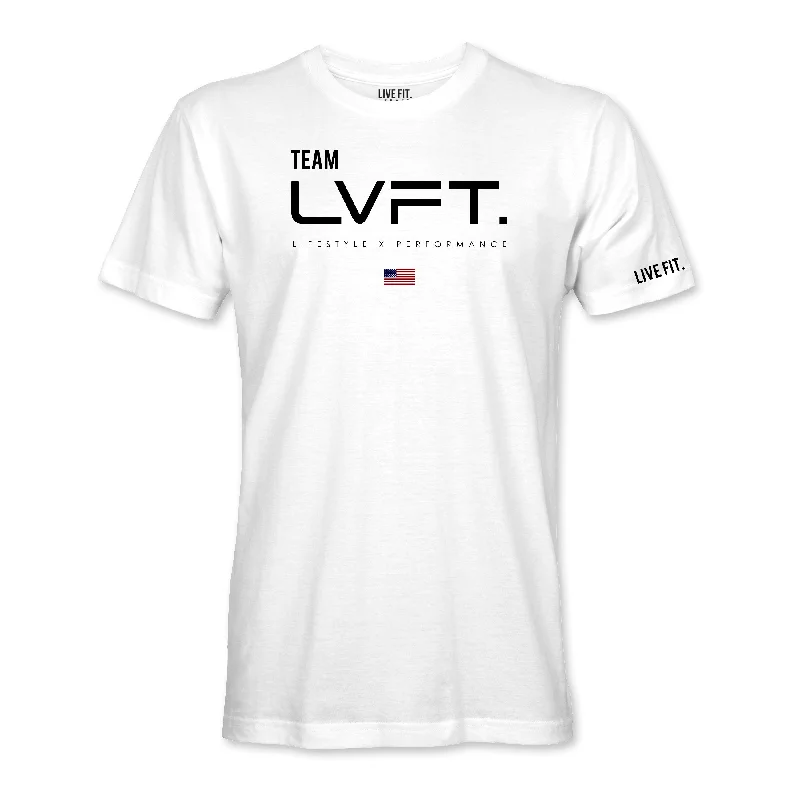Men's button - front t - shirts with a unique artistic printTeam LVFT Tee - White