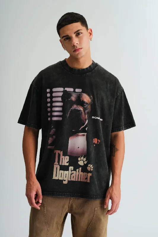 Men's distressed denim - look t - shirts with a rugged appealThe Dog Father Oversized T-shirt