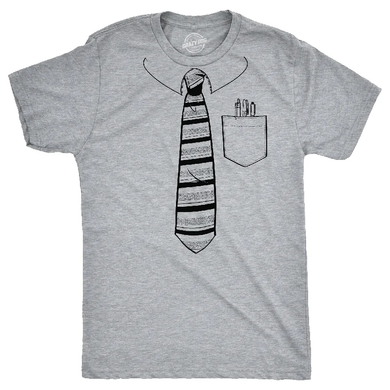 Men's tie - dye t - shirts with a bohemian styleTie With Pocket Of Pens Men's T Shirt