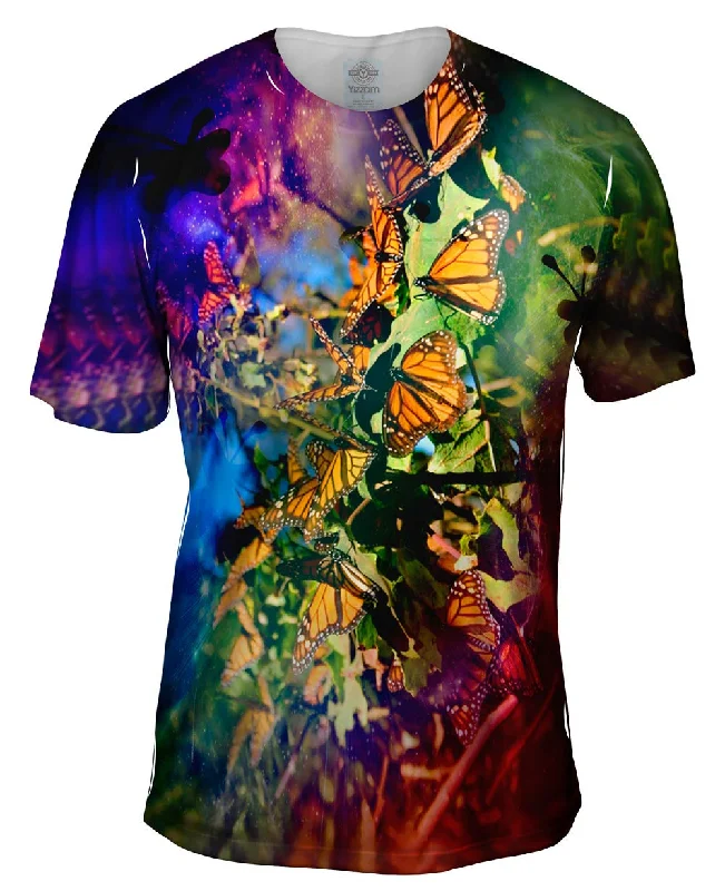 Men's eco - friendly recycled t - shirts for sustainable fashion choicesTiedye Butterflies