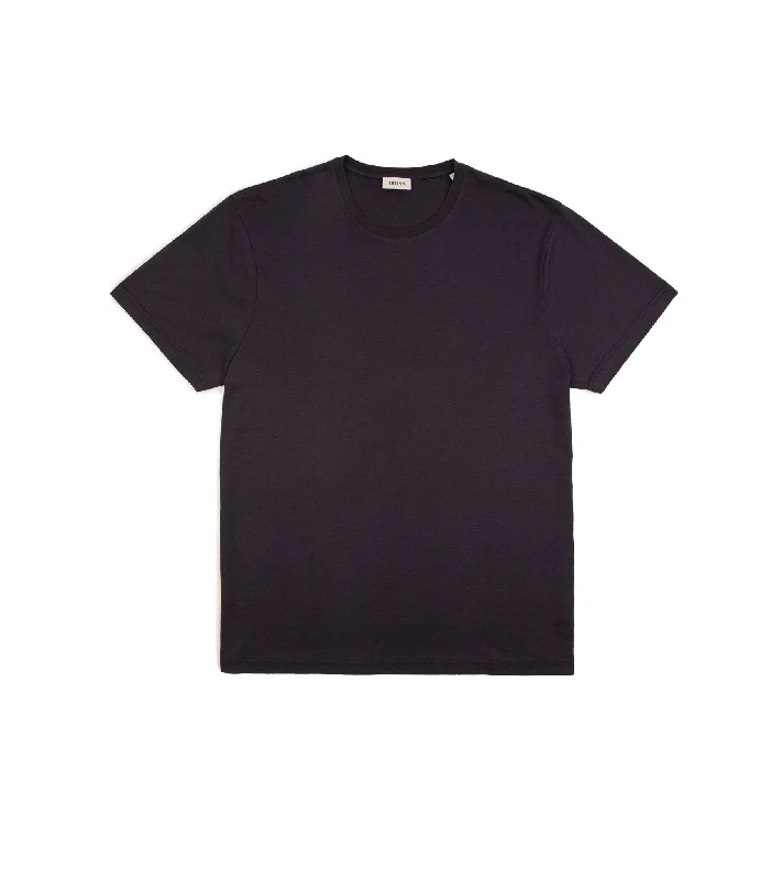 Men's short - sleeve linen t - shirts for summer beach outingsTrunk York Short Sleeve T-Shirt: Navy