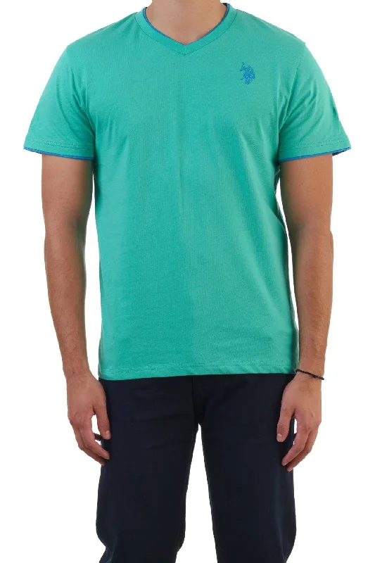 Men's ribbed t - shirts with a textured finish for added styleU.S. Polo Assn. Men's V-Neck T-Shirt