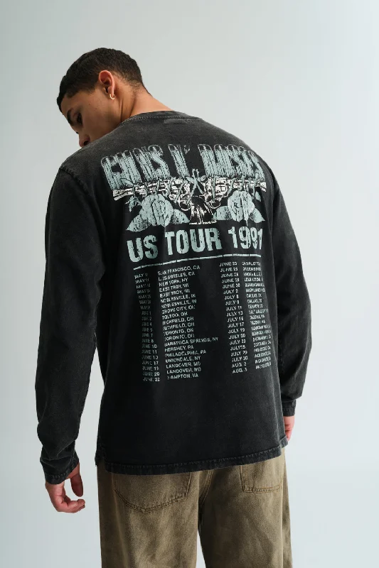 Men's plus - size pocket t - shirts with a classic lookVintage Guns N Roses Full Sleeves T-shirt