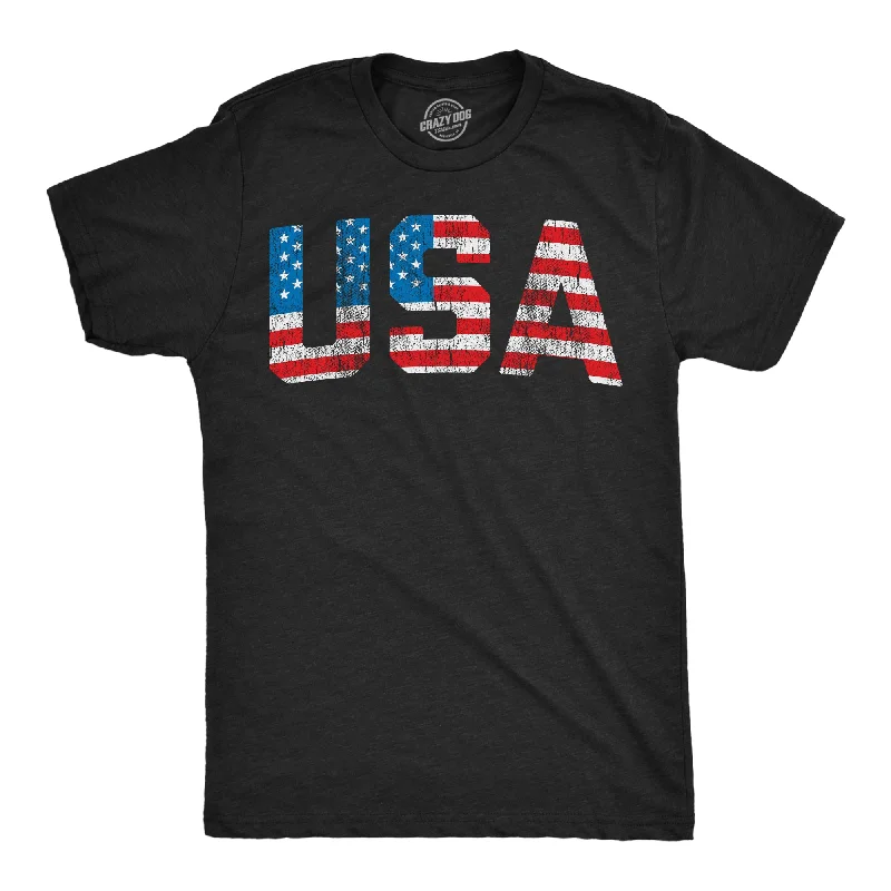 Men's mock - neck t - shirts with a modern and sleek styleVintage USA Men's T Shirt