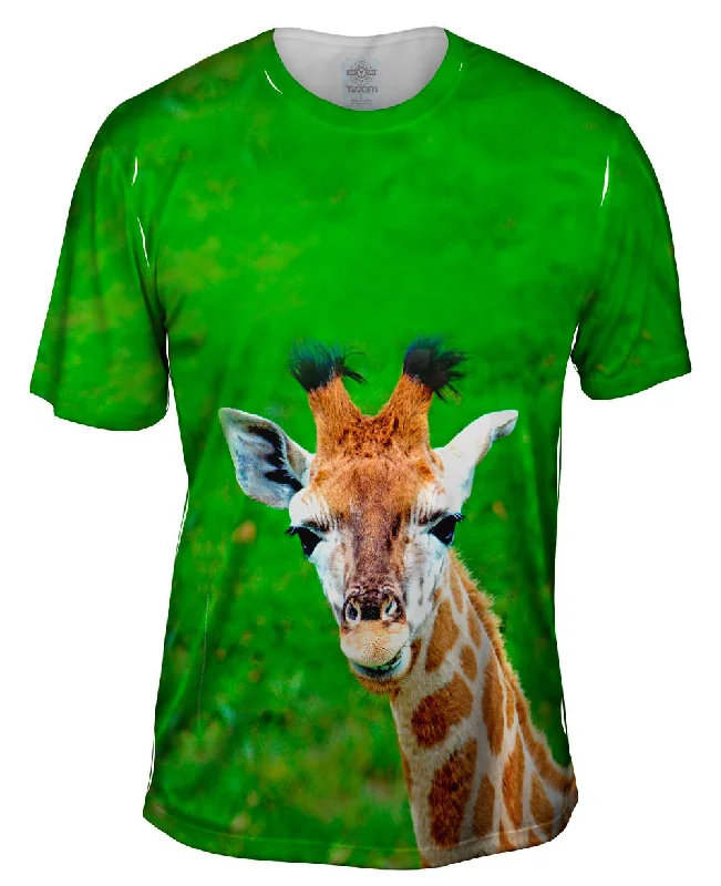 Men's button - front t - shirts with a unique artistic printZippy Giraffe