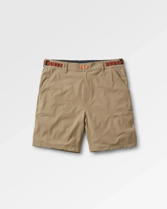 Men's floral print silk blend shorts for a unique night - out look   365 Trail Short - Chinchilla Brown