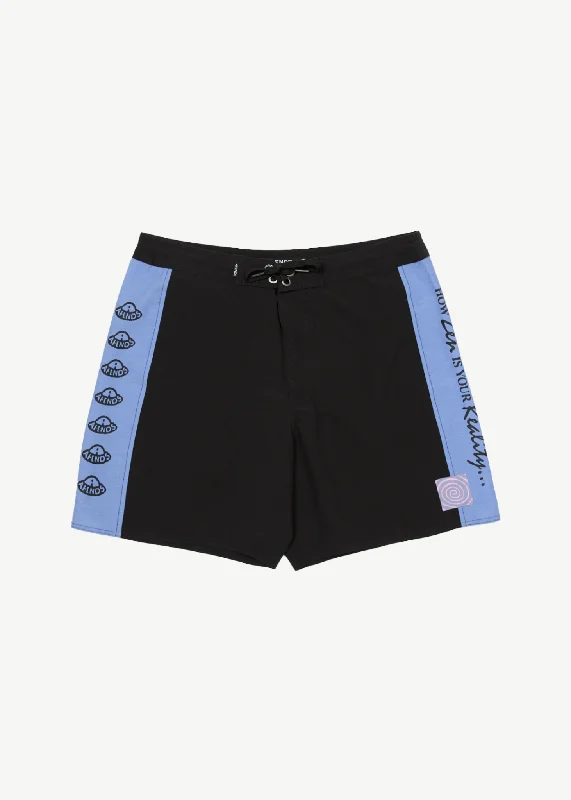 Men's moisture - wicking performance shorts for sweaty outdoor activities   AFENDS Mens Deep State - Surf Related Boardshorts 18" - Black