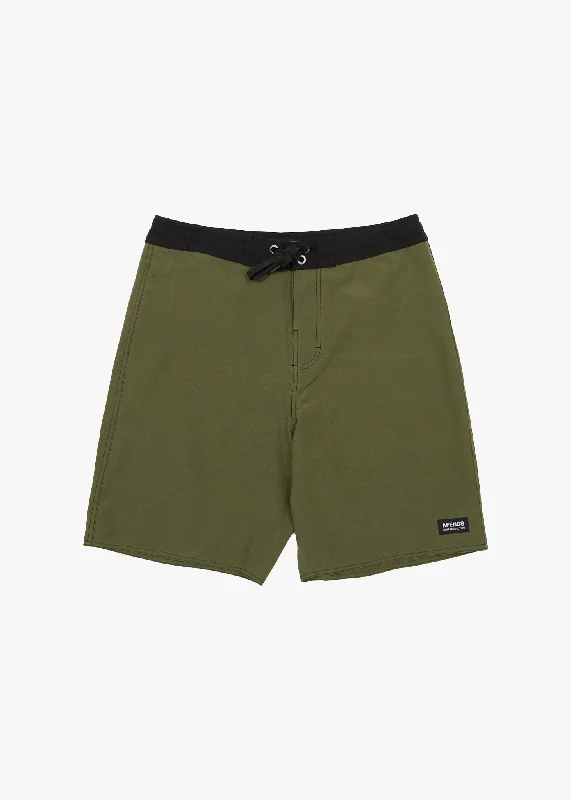 Men's plaid pattern wool blend shorts for a preppy fall style   AFENDS Mens Surf Related - Fixed Waist Boardshorts 20" - Military