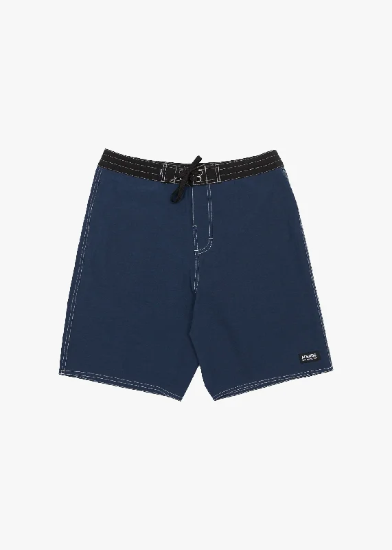 Men's breathable cotton athletic shorts for intense workouts AFENDS Mens Surf Related - Fixed Waist Boardshorts 20" - Navy