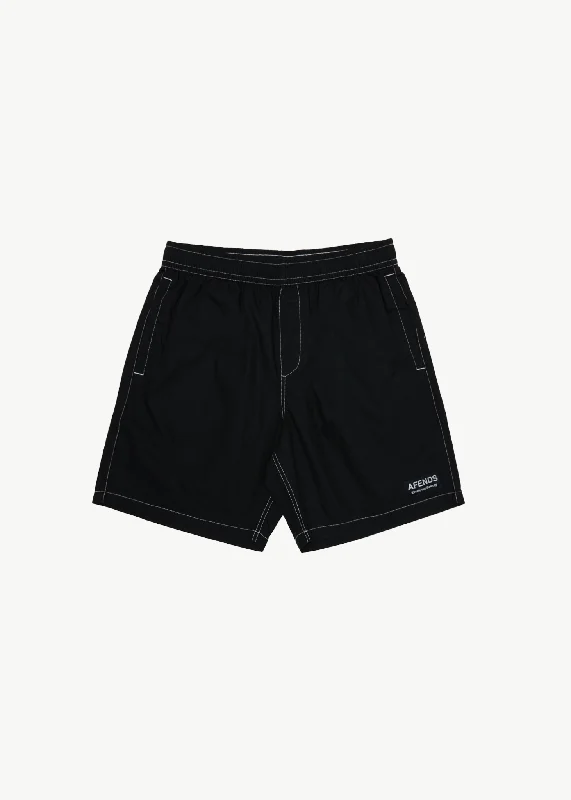 Men's pastel - colored cotton shorts for a spring - friendly outfit   AFENDS Mens The Dopamine - Swim Short 18 Inch - Black