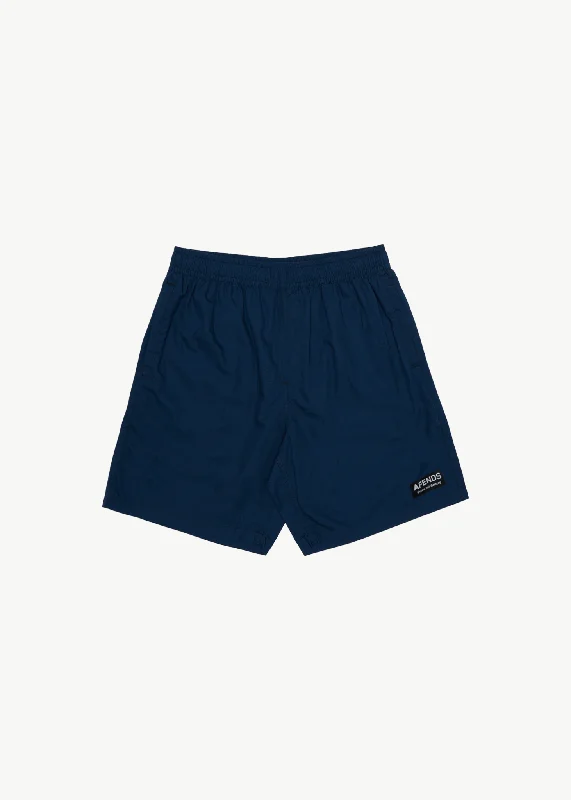 Men's breathable cotton athletic shorts for intense workouts AFENDS Mens The Dopamine - Swim Short 18" - Navy