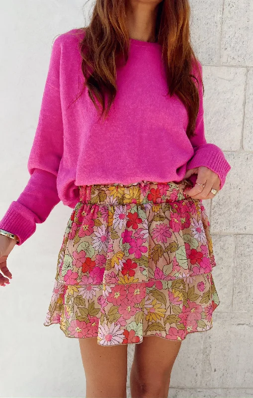 Men's plaid pattern wool blend shorts for a preppy fall style   Aiden Mini Skort ~ Carnaby Floral