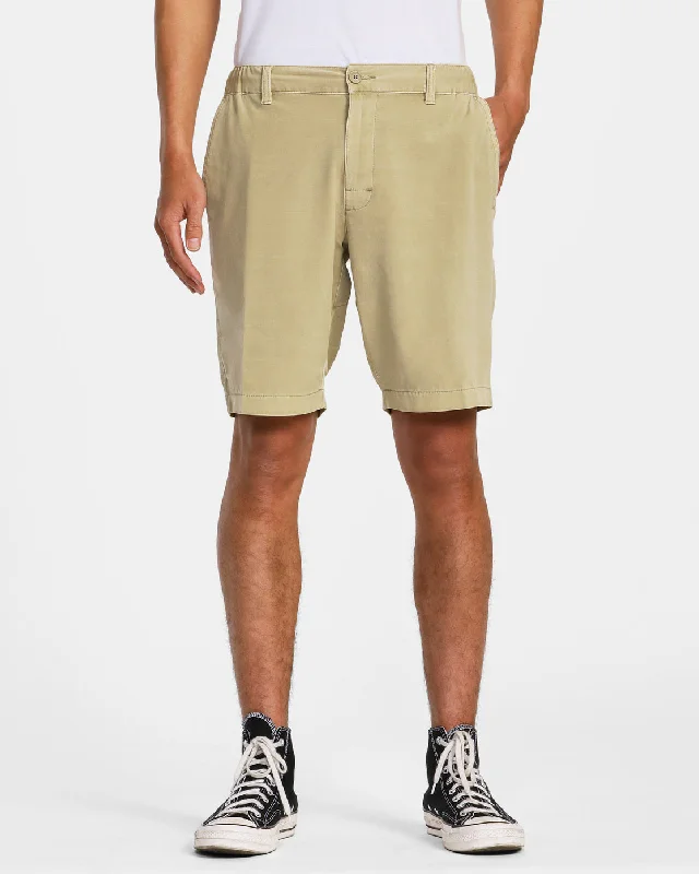 Men's neon - colored athletic shorts for high - visibility workouts   All Time Coastal Rinsed Hybrid 19" Shorts - Khaki