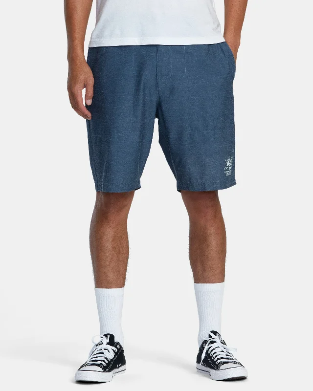 Men's high - waisted swim shorts with UPF protection for beach vacations   All Time Hemp Hybrid 19" Shorts - Petrol Blue