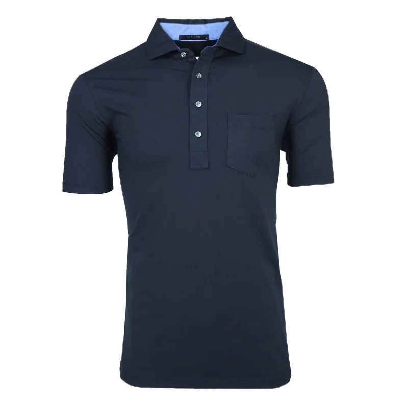 Men's button - down spread collar polo shirts for business casualApache Polo