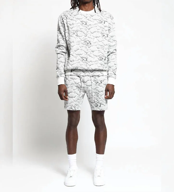 Men's button - fly denim work shorts for durability on the job   Atmosphere Hyper Reality Knit Short In Cement