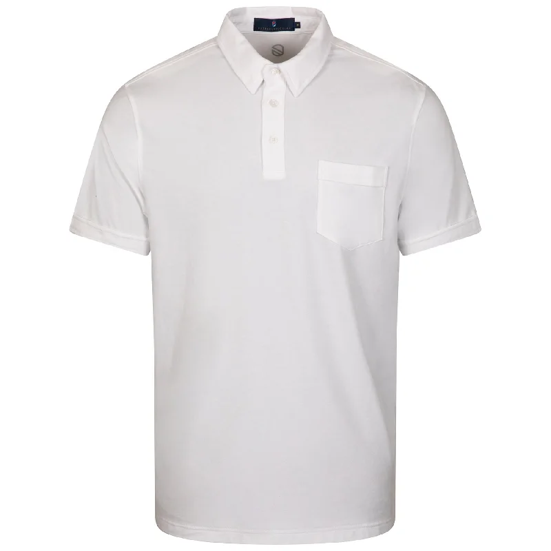 Men's jacquard woven polo shirts with intricate designsAuxiliary Polo Bright White - 2024