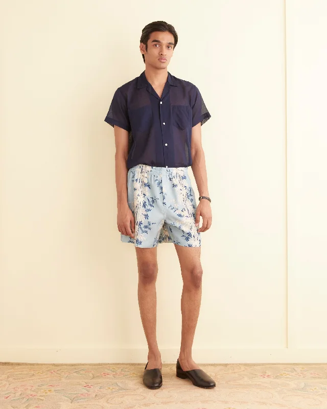 Men's high - waisted swim shorts with UPF protection for beach vacations   Bamboo Forest Shorts