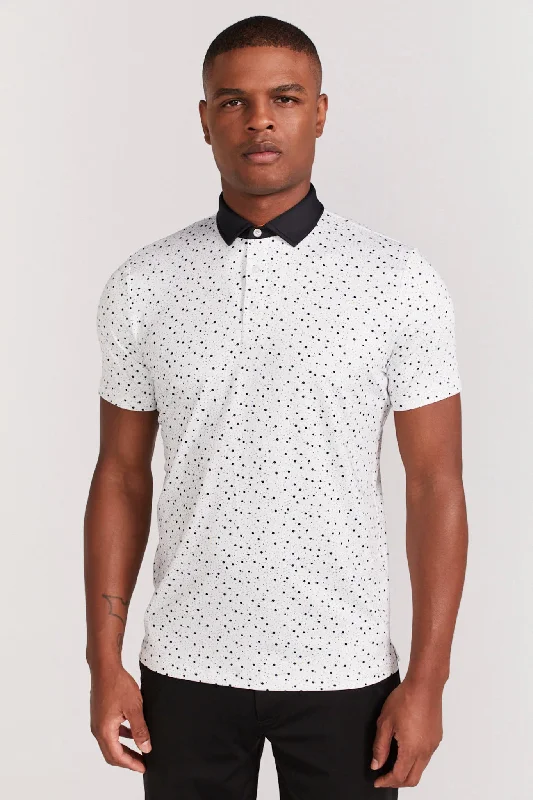 Men's slim fit short sleeve polo shirts with contrast collarsBedford Polo in Bright White