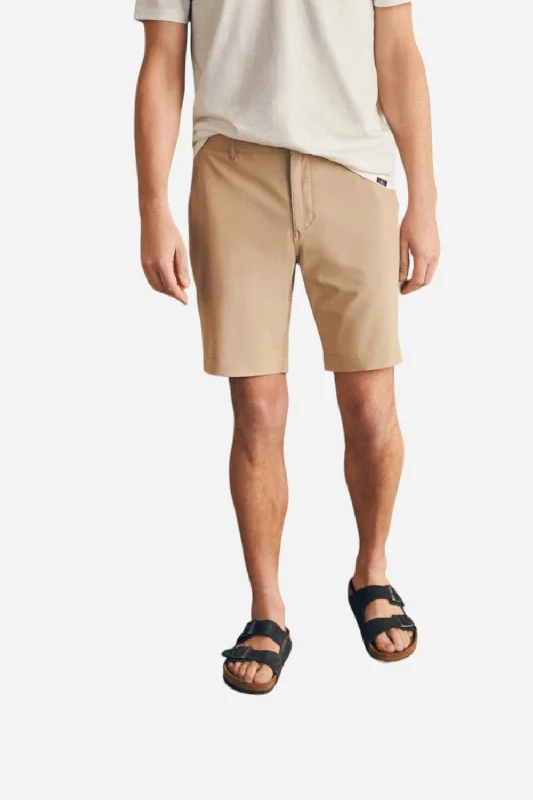 Men's wide - leg linen blend shorts for a relaxed beachside vibe    Faherty Belt Loop All Day Shorts in Khaki