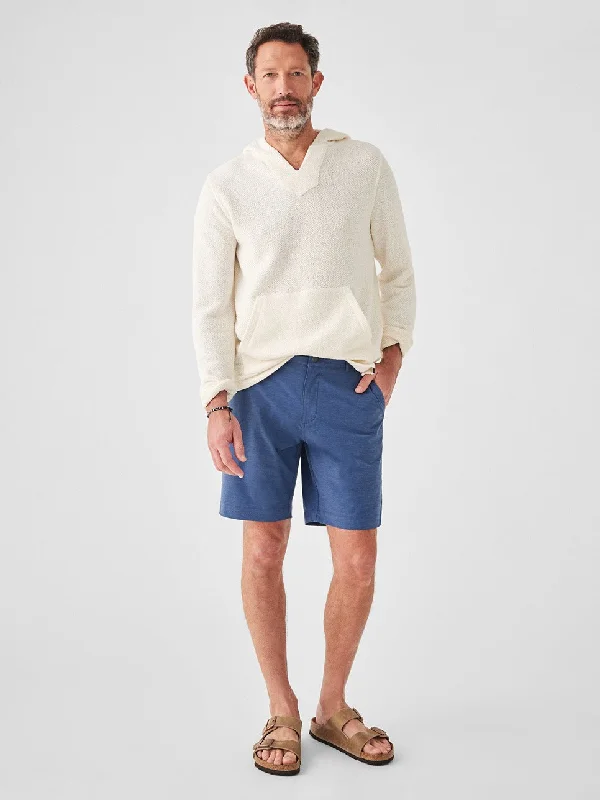 Men's plaid pattern wool blend shorts for a preppy fall style   Faherty Belt Loop All Day™ Shorts in Navy