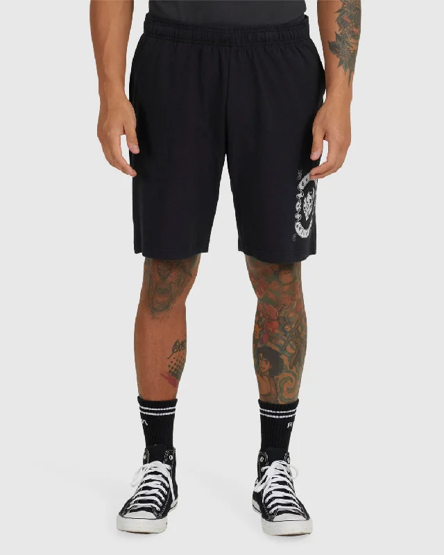 Men's adjustable - length convertible shorts for versatile use   Benj Cosmic 19" Shorts - Black