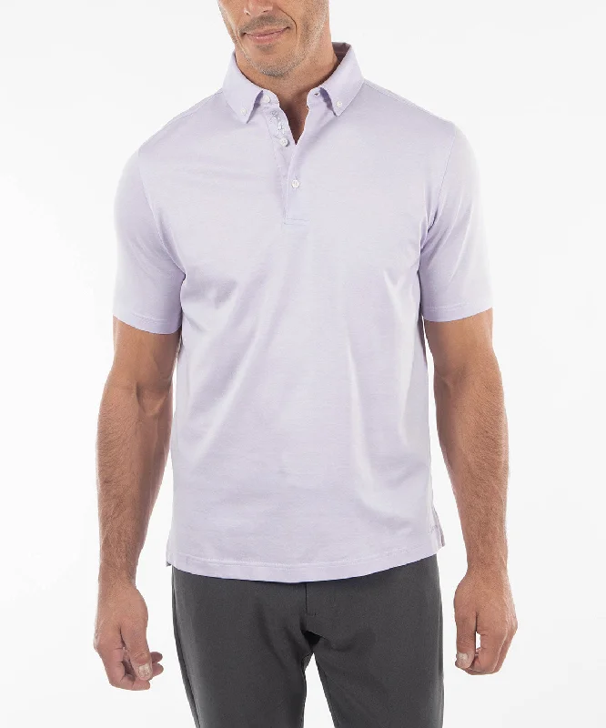 Men's vintage - inspired retro polo shirts with unique patternsSignature Cotton Knit Short-Sleeve Button-Down Collar Polo