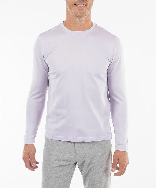 Men's luxury cashmere blend polo shirts in solid colorsSignature Cotton Knit Long-Sleeve Cabana Tee Shirt