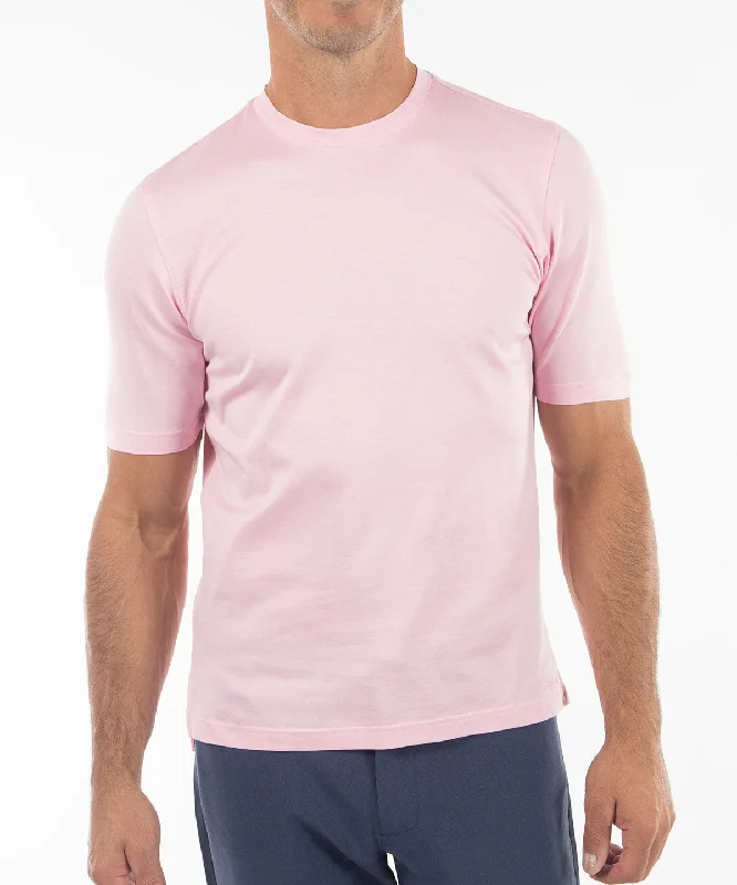 Men's slim fit short sleeve polo shirts with contrast collarsSignature Cotton Knit Short-Sleeve Cabana Tee Shirt