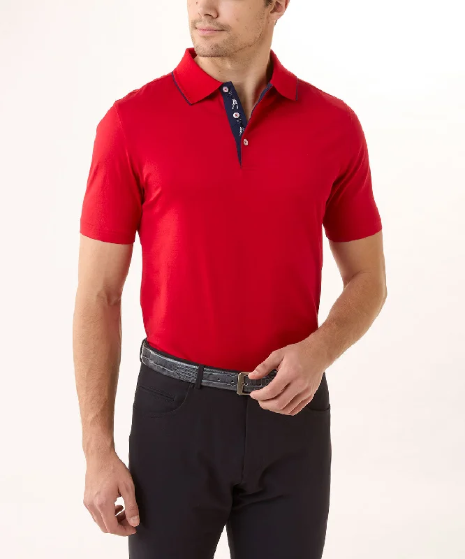 Men's stretchable athletic polo shirts for fitness workoutsSignature 100% Mercerized Cotton Solid Polo Shirt with Tipping