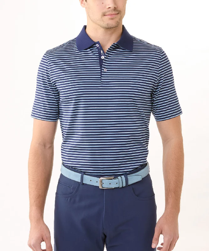 Men's ribbed cuffs and hem polo shirts for a textured lookSignature 100% Mercerized Cotton Robson Stripe Polo Shirt