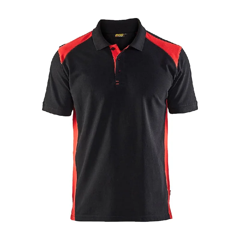 Men's color - block polo shirts with a bold fashion statementBlaklader 3324 Short Sleeve Polo Shirt Black / Red