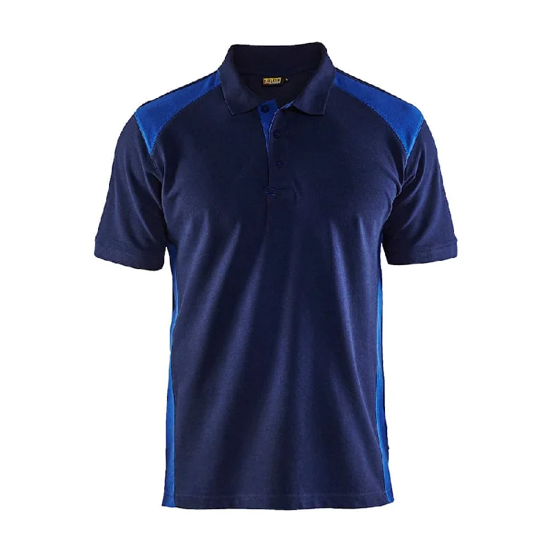 Men's high - collar polo shirts with a modern twistBlaklader 3324 Short Sleeve Polo Shirt Navy Blue / Cornflower blue