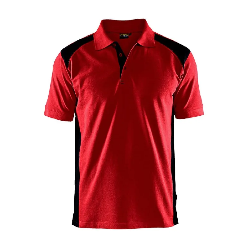 Men's stretchable athletic polo shirts for fitness workoutsBlaklader 3324 Short Sleeve Polo Shirt Red / Black Men's stretchable athletic polo shirts for fitness workoutsBlaklader 3324 Short Sleeve Polo Shirt Red / Black