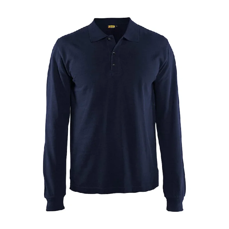 Men's button - down spread collar polo shirts for business casualBlaklader 3388 Long Sleeved Polo Shirt