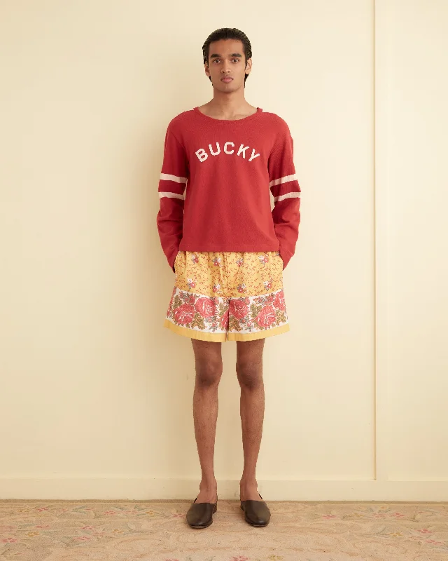 Men's flat - front chino shorts for semi - formal summer events   Blooming Border Shorts