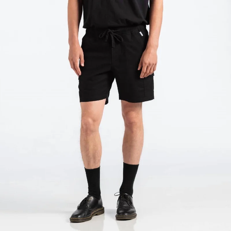 Men's plaid pattern wool blend shorts for a preppy fall style   Boundry Walkshort In Dirty Black